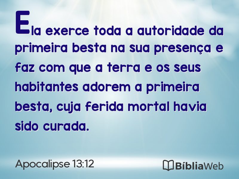 Apocalipse 13:12 em imagem para compartilhar