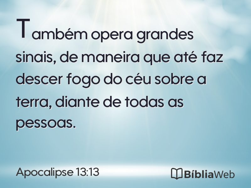 Apocalipse 13:13 em imagem para compartilhar