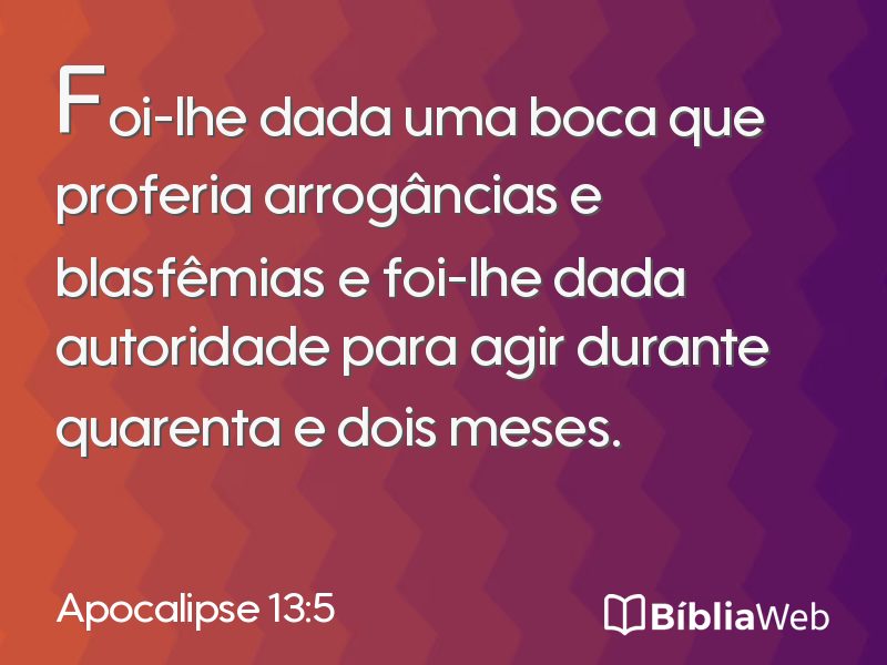 Apocalipse 13:5 em imagem para compartilhar