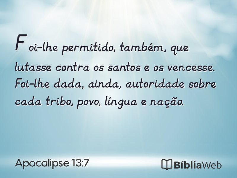 Apocalipse 13:7 em imagem para compartilhar