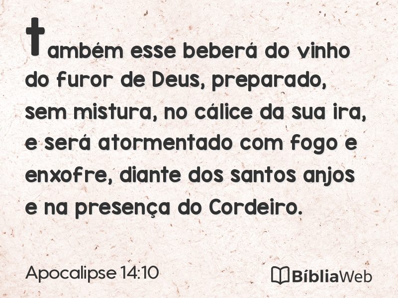 Apocalipse 14:10 em imagem para compartilhar