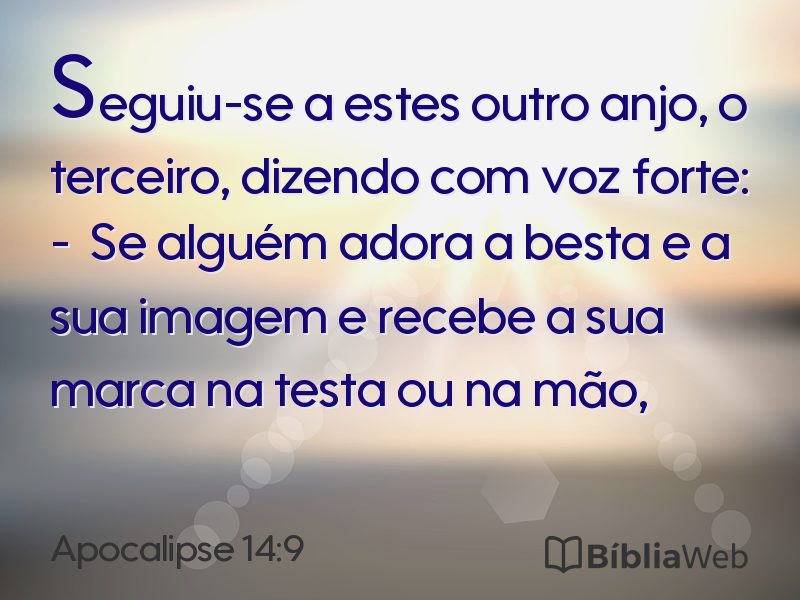 Apocalipse 14:9 em imagem para compartilhar