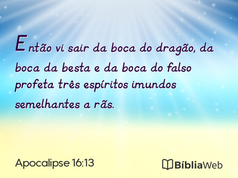 Apocalipse 16:13 em imagem para compartilhar
