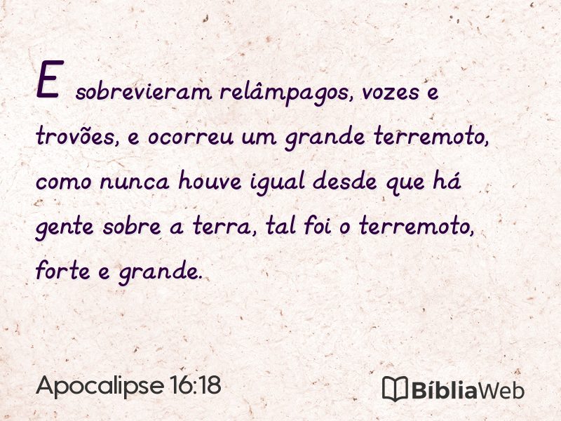 Apocalipse 16:18 em imagem para compartilhar