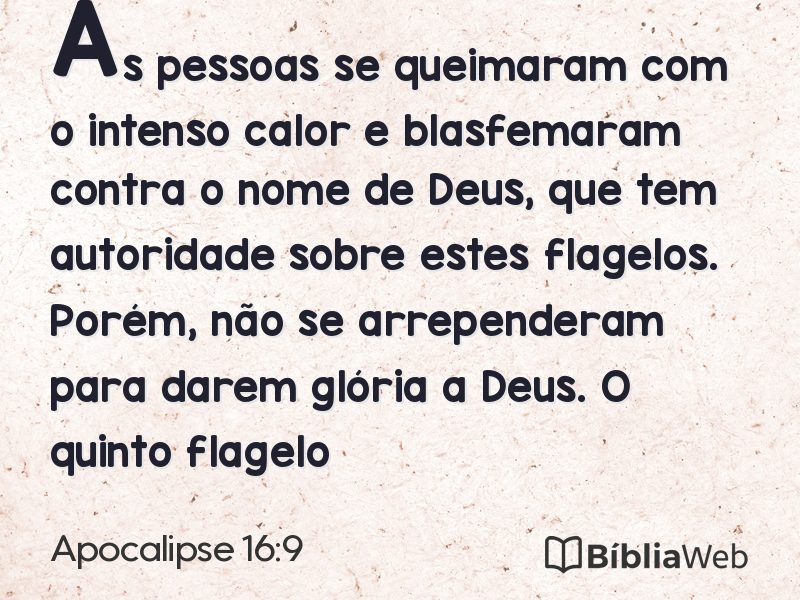 Apocalipse 16:9 em imagem para compartilhar