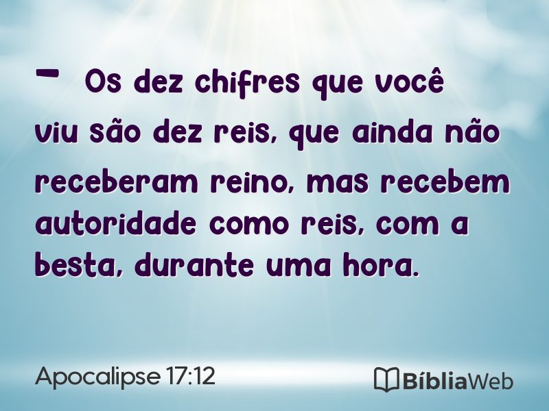 Apocalipse 17:12 em imagem para compartilhar
