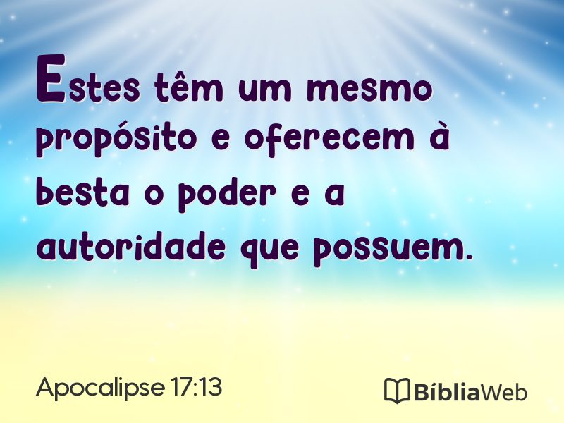 Apocalipse 17:13 em imagem para compartilhar