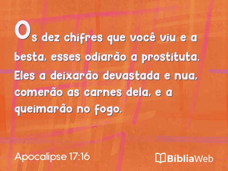 Apocalipse 17:16 em imagem para compartilhar