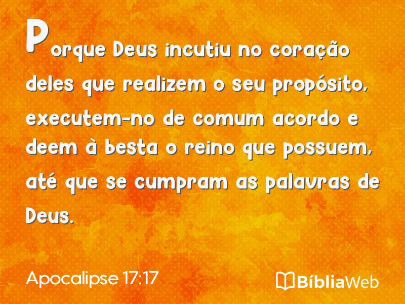Apocalipse 17:17 em imagem para compartilhar