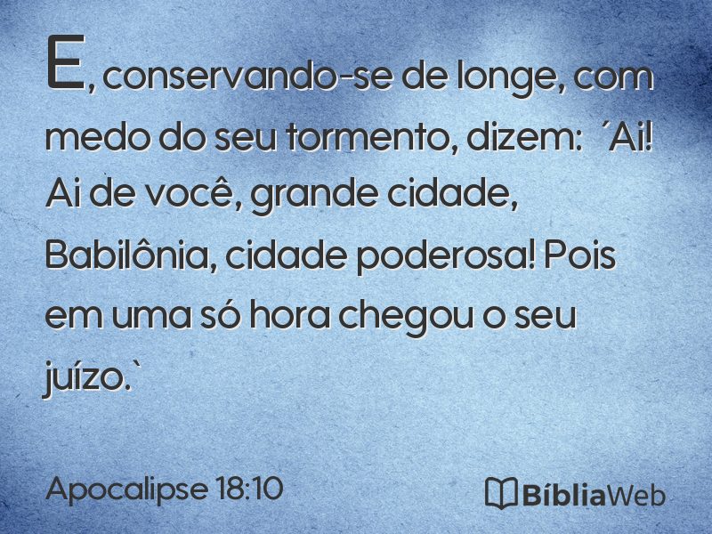Apocalipse 18:10 em imagem para compartilhar