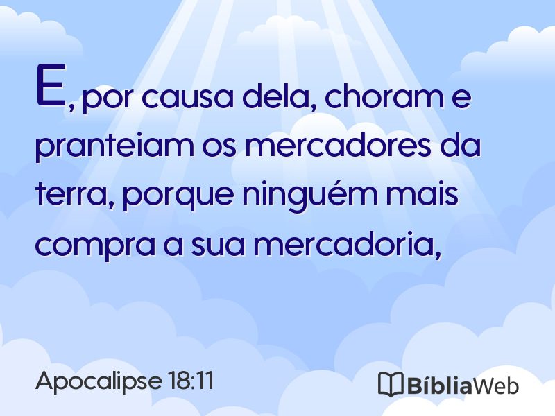 Apocalipse 18:11 em imagem para compartilhar