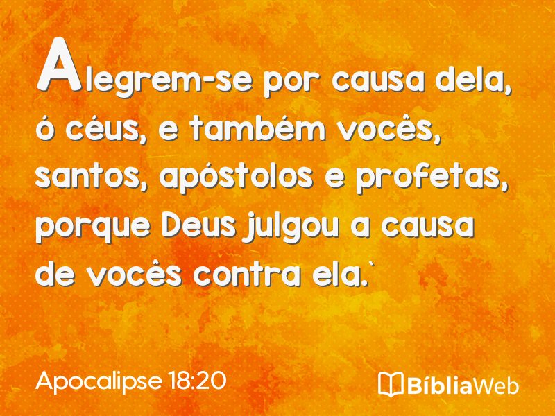 Apocalipse 18:20 em imagem para compartilhar