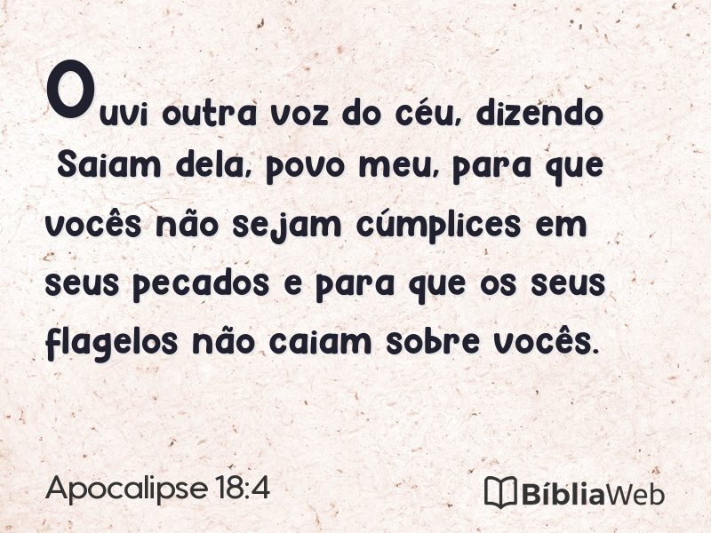 Apocalipse 18:4 em imagem para compartilhar