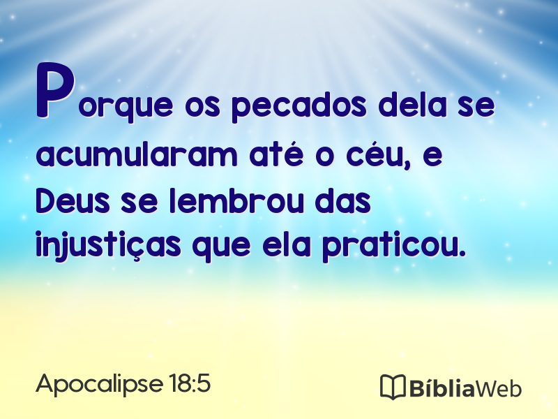 Apocalipse 18:5 em imagem para compartilhar