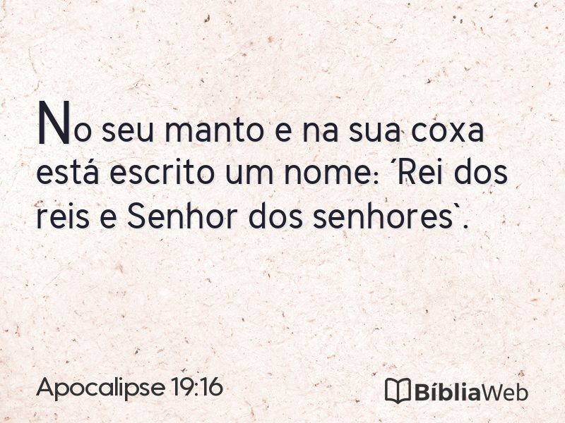 Apocalipse 19:16 em imagem para compartilhar
