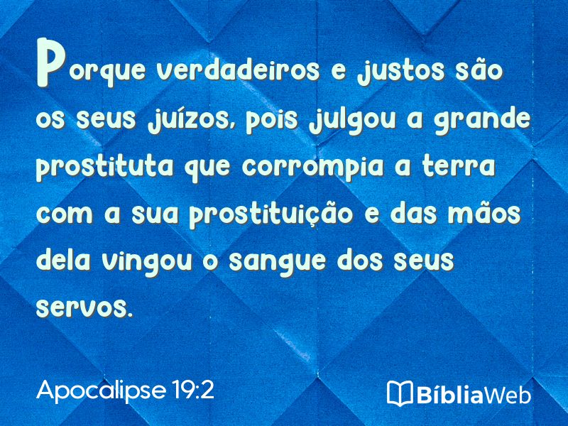 Apocalipse 19:2 em imagem para compartilhar