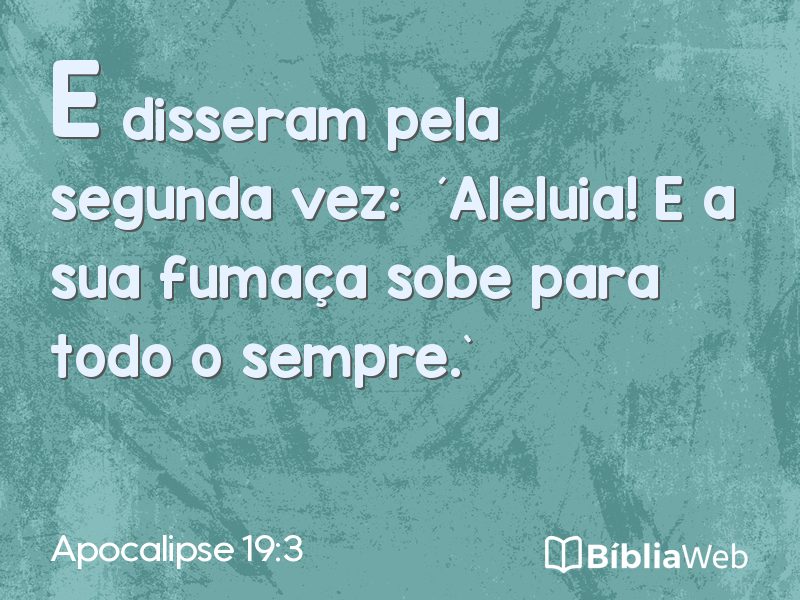 Apocalipse 19:3 em imagem para compartilhar
