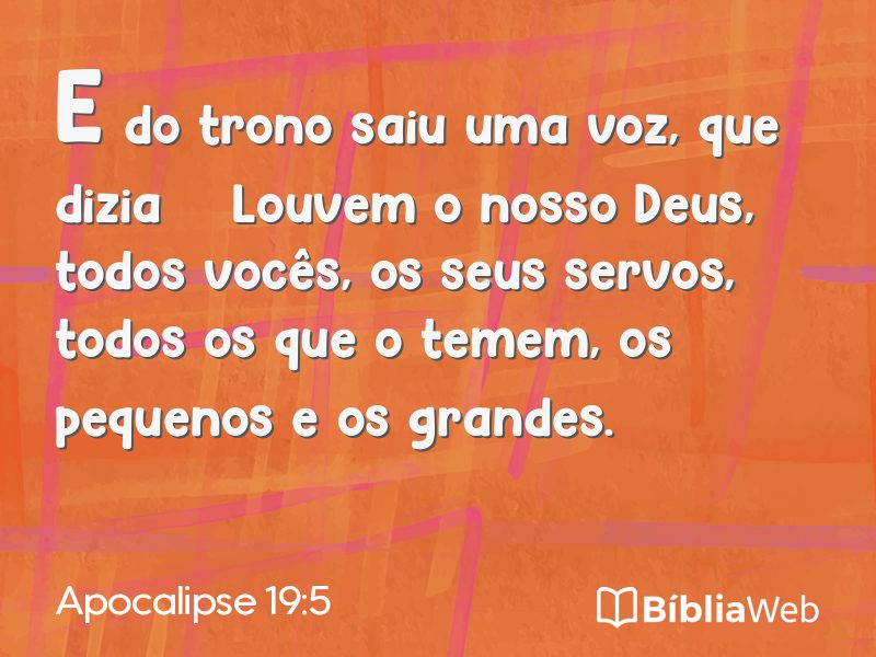 Apocalipse 19:5 em imagem para compartilhar
