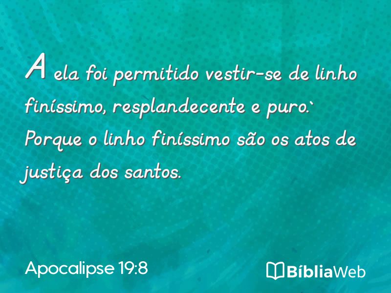 Apocalipse 19:8 em imagem para compartilhar