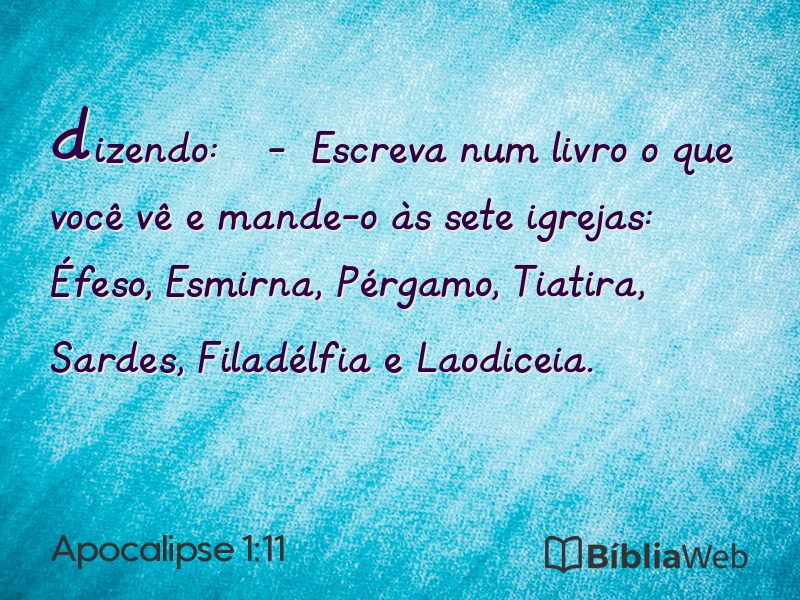 Apocalipse 1:11 em imagem para compartilhar