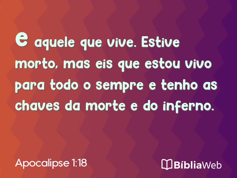 Apocalipse 1:18 em imagem para compartilhar