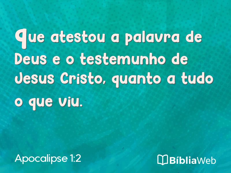 Apocalipse 1:2 em imagem para compartilhar
