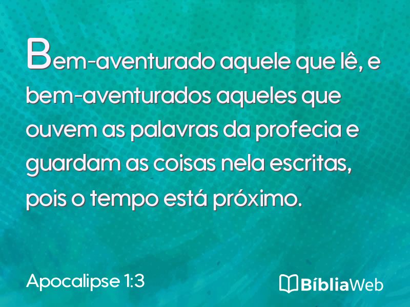 Apocalipse 1:3 em imagem para compartilhar