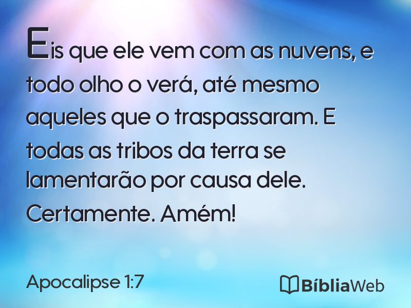 Apocalipse 1:7 em imagem para compartilhar