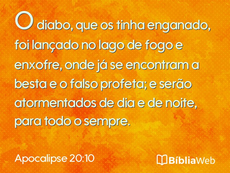Apocalipse 20:10 em imagem para compartilhar