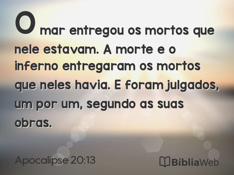 Apocalipse 20:13 em imagem para compartilhar