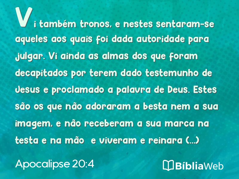 Apocalipse 20:4 em imagem para compartilhar