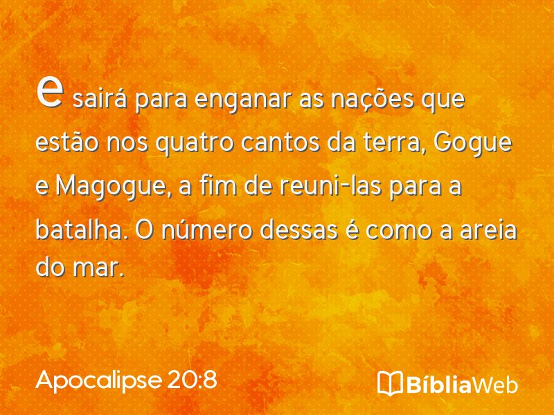 Apocalipse 20:8 em imagem para compartilhar
