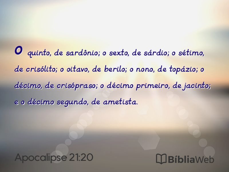 Apocalipse 21:20 em imagem para compartilhar