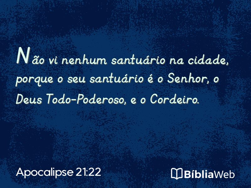 Apocalipse 21:22 em imagem para compartilhar