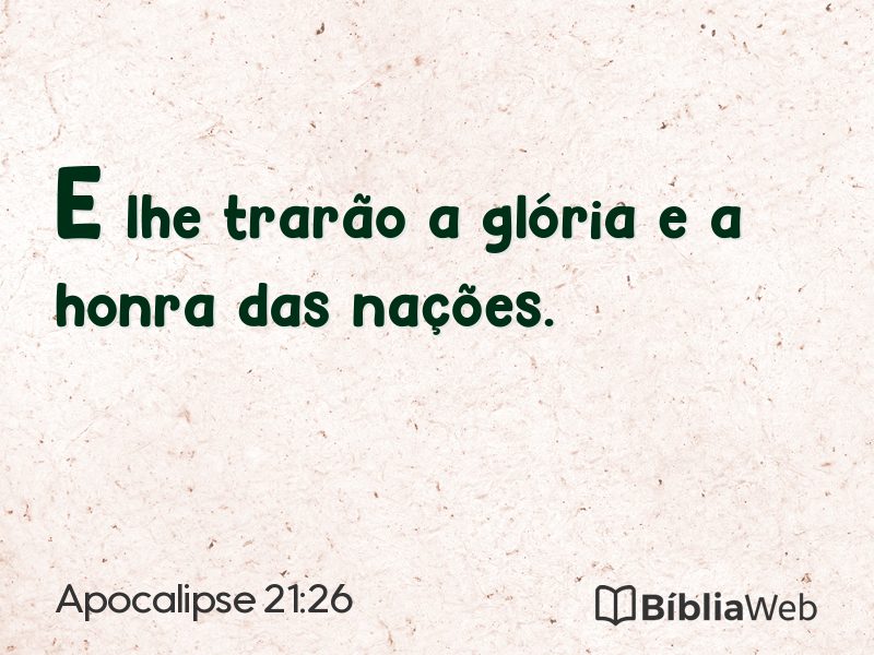 Apocalipse 21:26 em imagem para compartilhar
