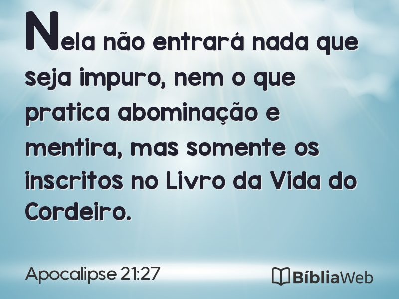 Apocalipse 21:27 em imagem para compartilhar