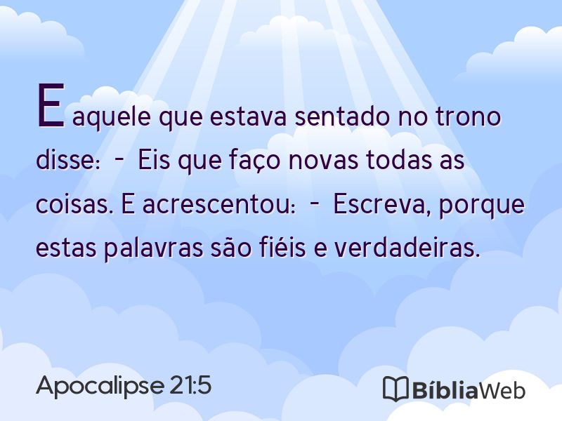 Apocalipse 21:5 em imagem para compartilhar
