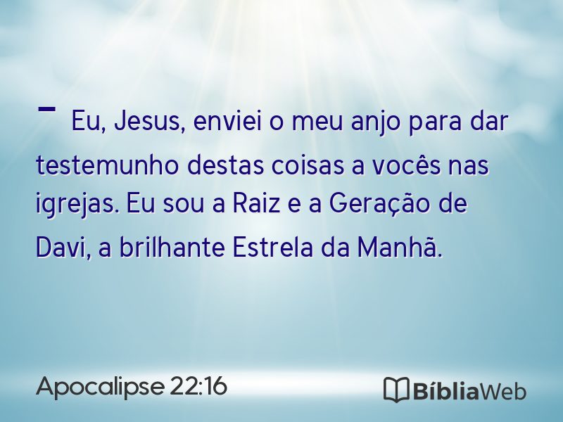 Apocalipse 22:16 em imagem para compartilhar