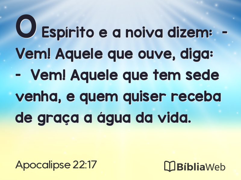Apocalipse 22:17 em imagem para compartilhar