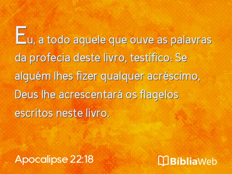 Apocalipse 22:18 em imagem para compartilhar