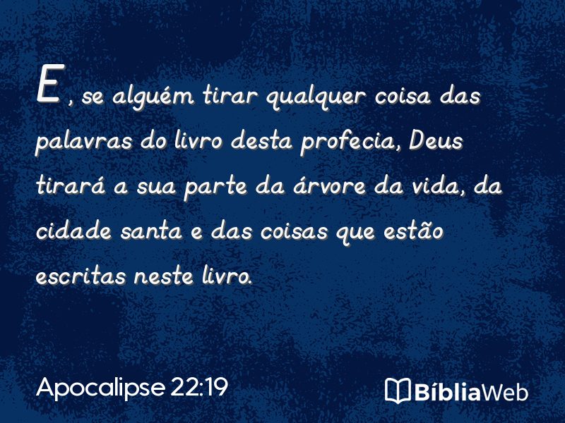 Apocalipse 22:19 em imagem para compartilhar