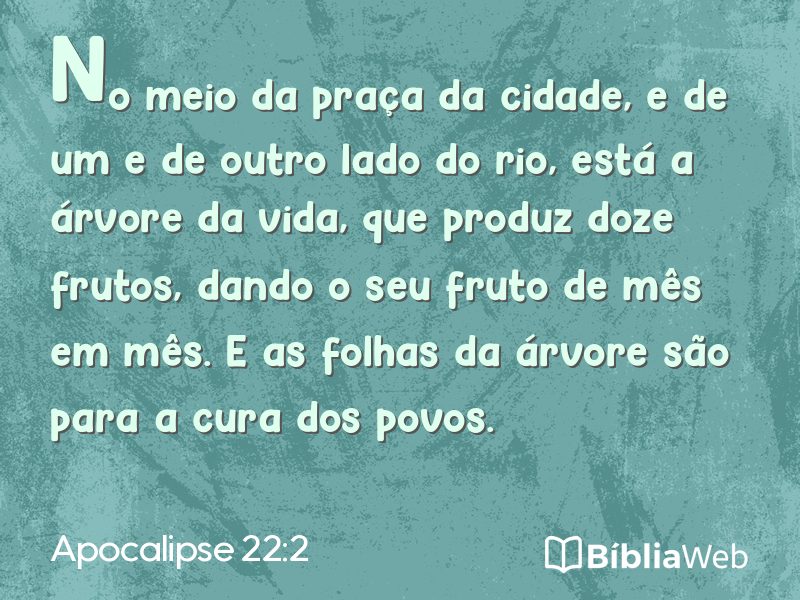 Apocalipse 22:2 em imagem para compartilhar