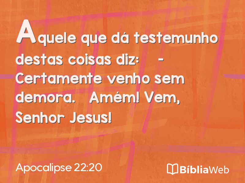 Apocalipse 22:20 em imagem para compartilhar