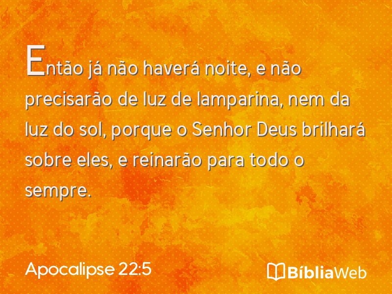 Apocalipse 22:5 em imagem para compartilhar