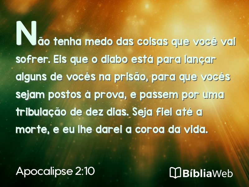 Apocalipse 2:10 em imagem para compartilhar