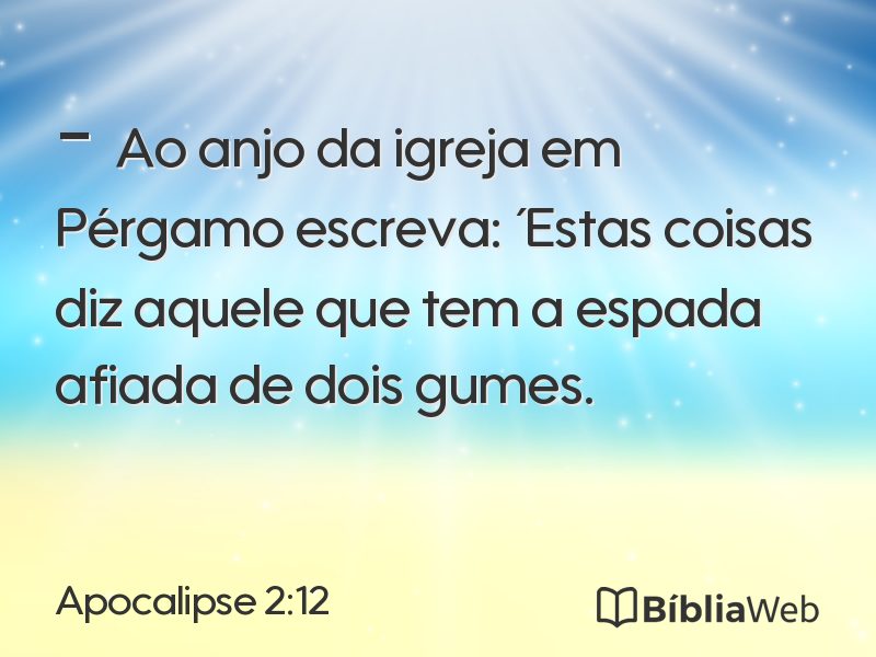Apocalipse 2:12 em imagem para compartilhar