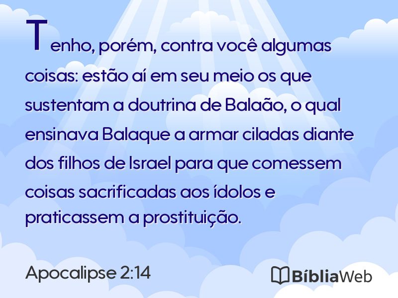 Apocalipse 2:14 em imagem para compartilhar