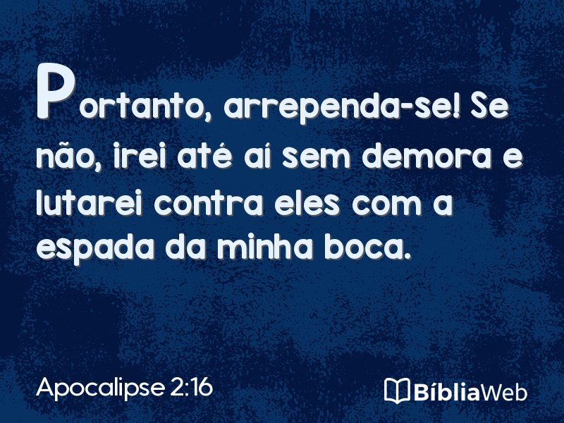 Apocalipse 2:16 em imagem para compartilhar