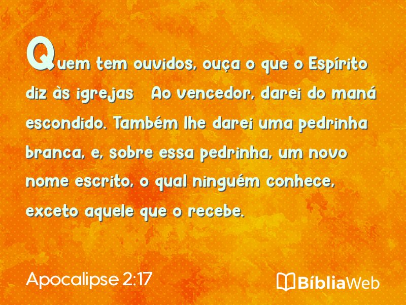 Apocalipse 2:17 em imagem para compartilhar