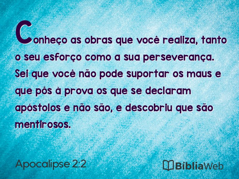 Apocalipse 2:2 em imagem para compartilhar